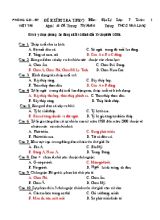 Đề kiểm tra môn địa lý lớp 7 tuần 1